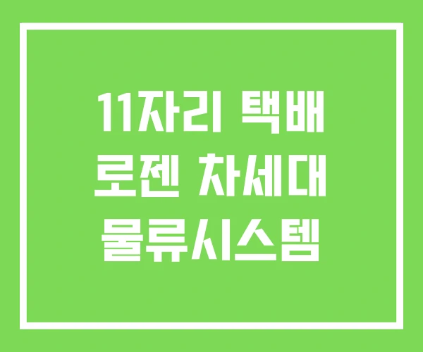 11자리 택배 로젠 차세대 물류시스템