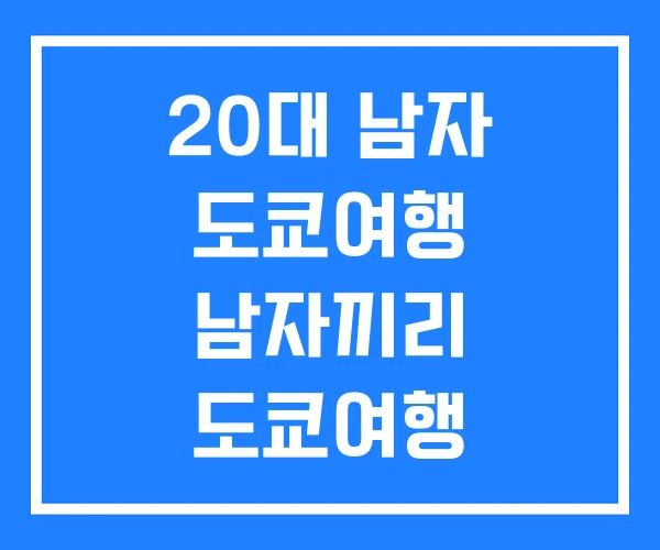 20대 남자 도쿄여행 남자끼리 도쿄여행