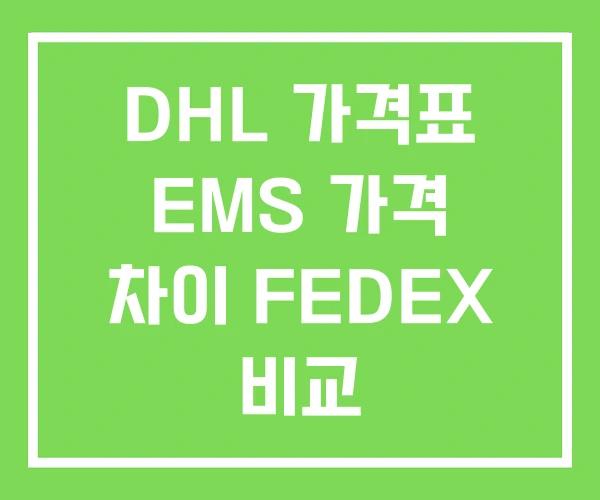 DHL 가격표 EMS 가격 차이 FEDEX 비교 DHL 가격표 EMS 가격 차이 FEDEX 비교