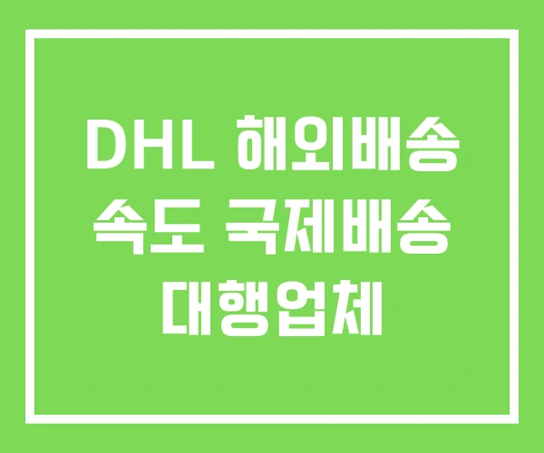 DHL 해외배송 속도 국제배송 대행업체 DHL 해외배송 속도 국제배송 대행업체