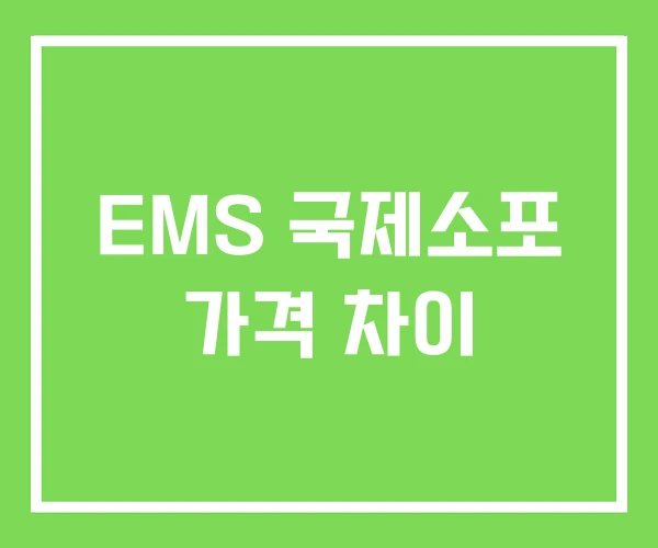 EMS 국제소포 가격 차이 EMS 국제소포 가격 차이