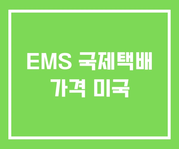 EMS 국제택배 가격 미국