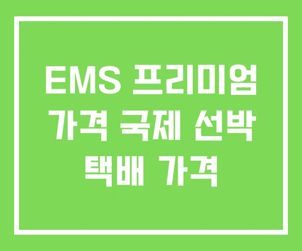 EMS 프리미엄 가격 국제 선박 택배 가격