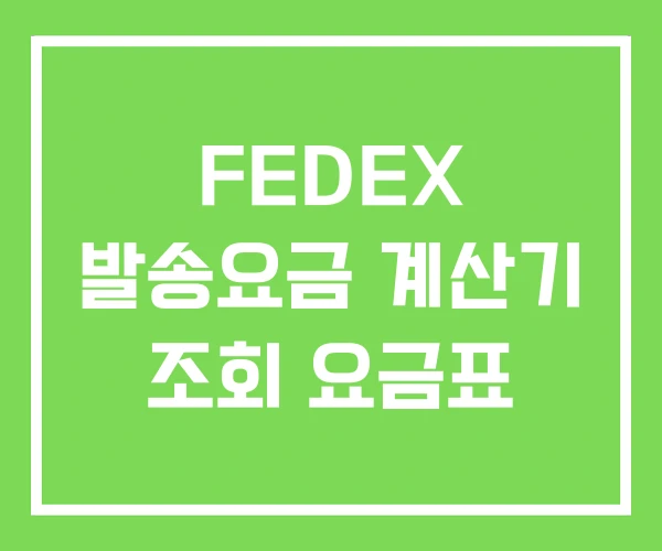 FEDEX 발송요금 계산기 조회 요금표