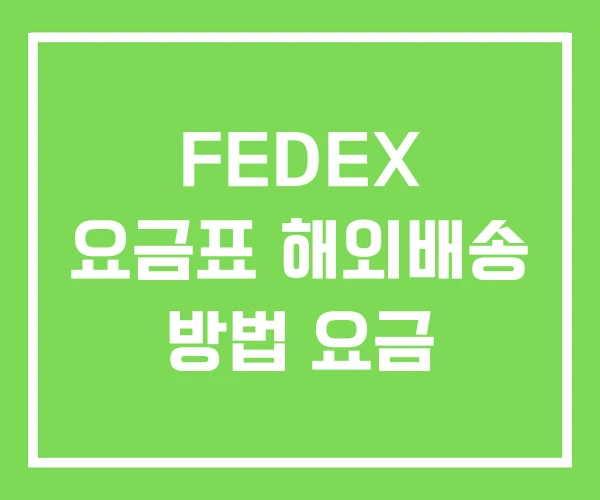 FEDEX 요금표 해외배송 방법 요금