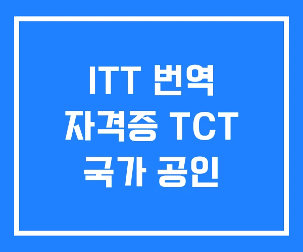 ITT 번역 자격증 TCT 국가 공인 ITT 번역 자격증 TCT 국가 공인
