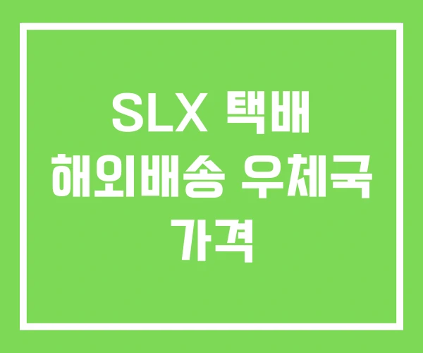 SLX 택배 해외배송 우체국 가격