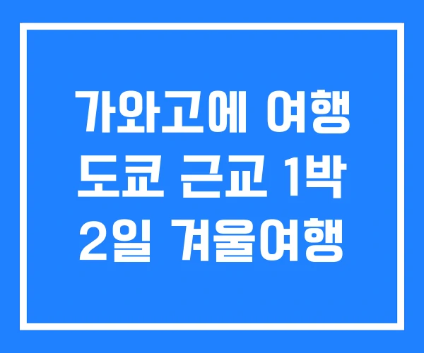 가와고에 여행 도쿄 근교 1박 2일 겨울여행