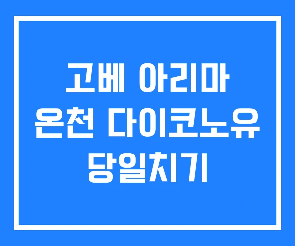 고베 아리마 온천 다이코노유 당일치기 고베 아리마 온천 다이코노유 당일치기