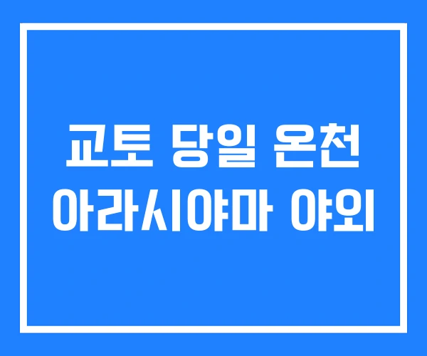 교토 당일 온천 아라시야마 야외