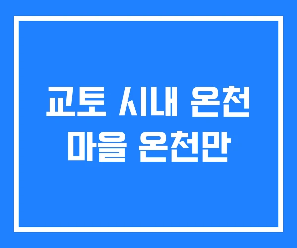 교토 시내 온천 마을 온천만