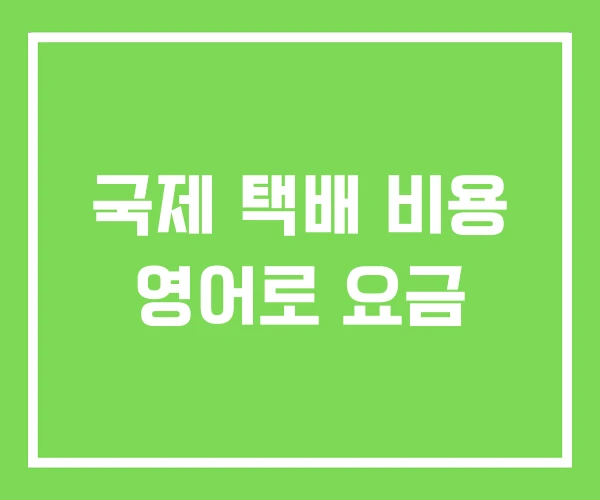 국제 택배 비용 영어로 요금