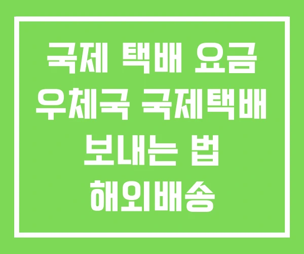 국제 택배 요금 우체국 국제택배 보내는 법 해외배송