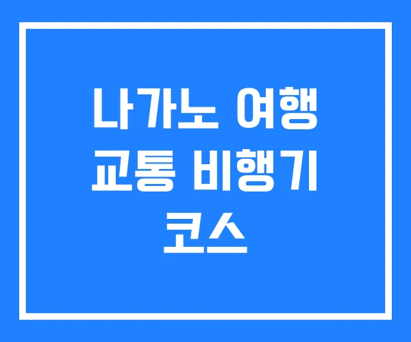 나가노 여행 교통 비행기 코스