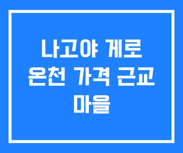 나고야 게로 온천 가격 근교 마을