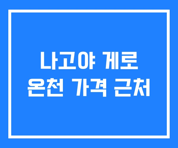 나고야 게로 온천 가격 근처