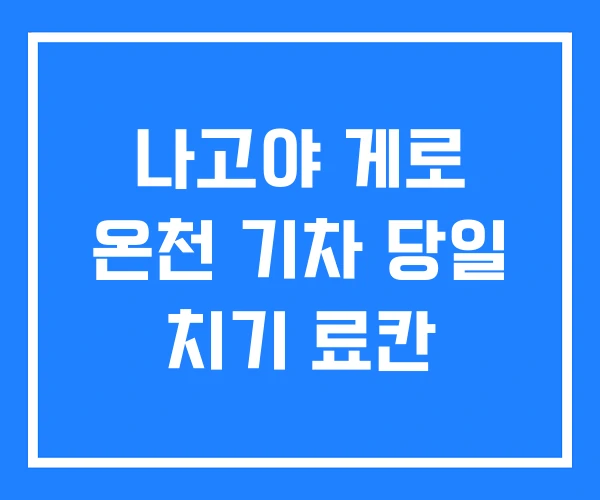 나고야 게로 온천 기차 당일 치기 료칸