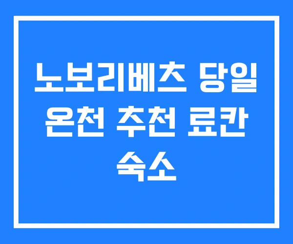 노보리베츠 당일 온천 추천 료칸 숙소