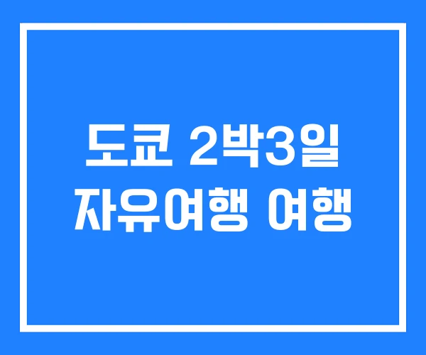 도쿄 2박3일 자유여행 여행 도쿄 2박3일 자유여행 여행