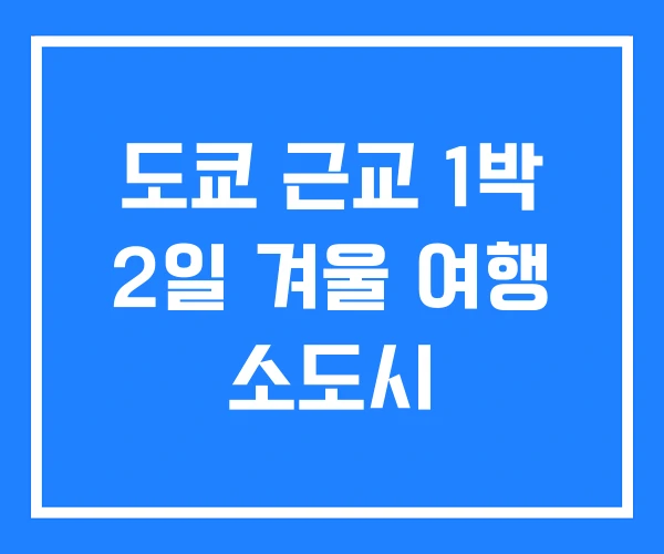 도쿄 근교 1박 2일 겨울 여행 소도시