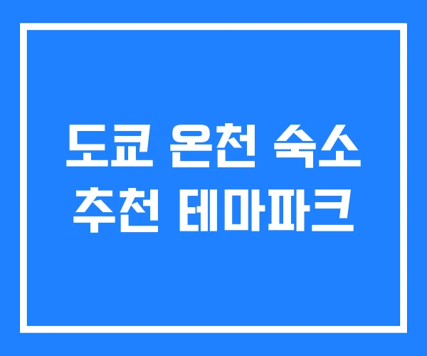 도쿄 온천 숙소 추천 테마파크