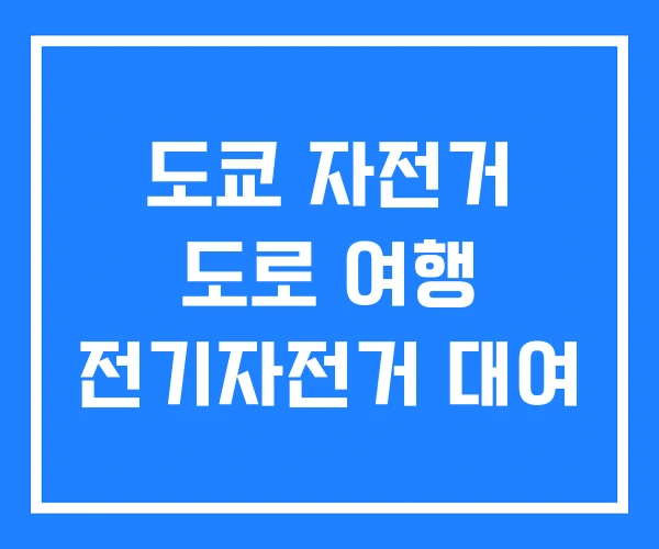 도쿄 자전거 도로 여행 전기자전거 대여