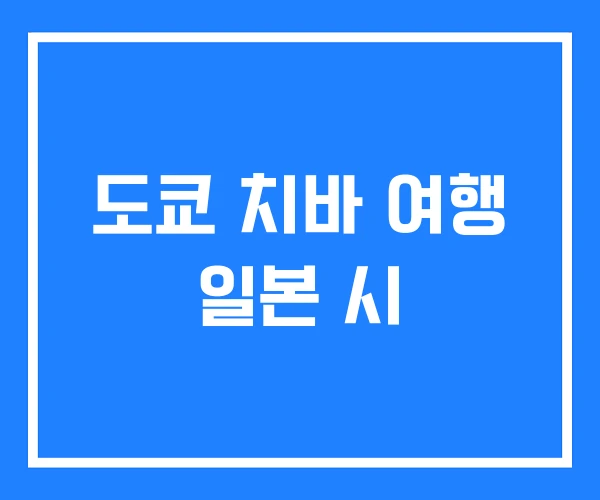 도쿄 치바 여행 일본 시