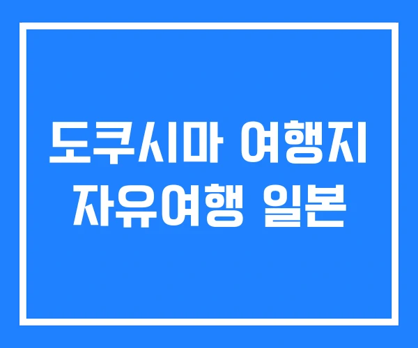 도쿠시마 여행지 자유여행 일본