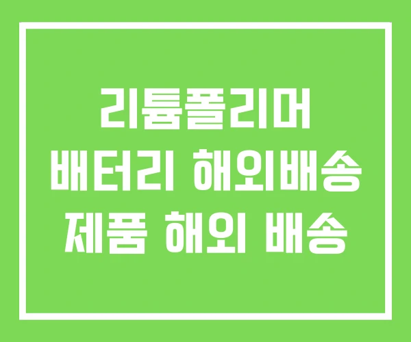 리튬폴리머 배터리 해외배송 제품 해외 배송