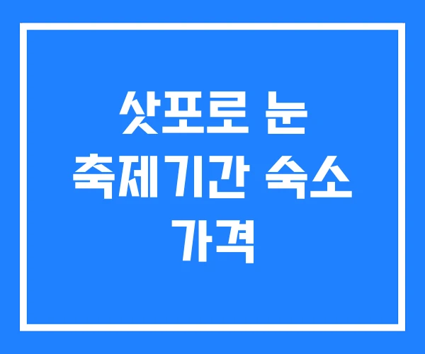 삿포로 눈 축제기간 숙소 가격
