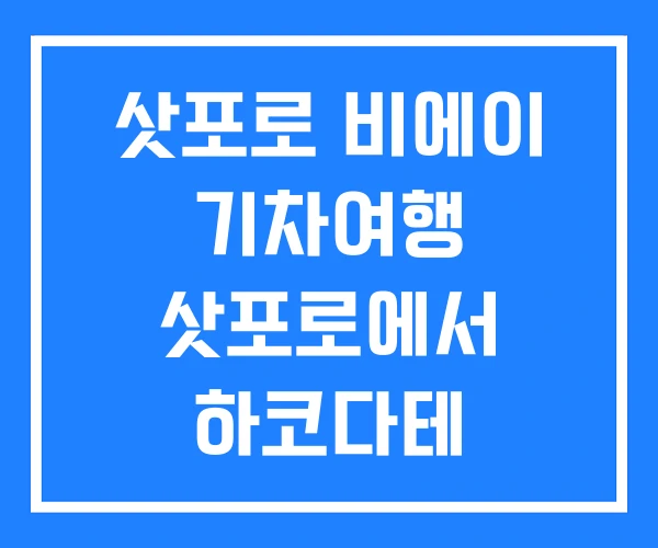 삿포로 비에이 기차여행 삿포로에서 하코다테