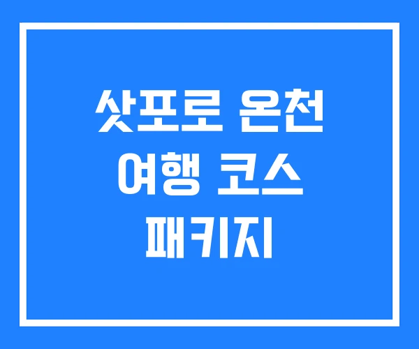 삿포로 온천 여행 코스 패키지