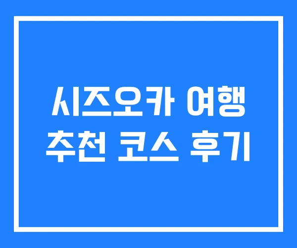 시즈오카 여행 추천 코스 후기