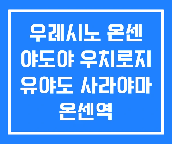 우레시노 온센 야도야 우치로지 유야도 사라야마 온센역