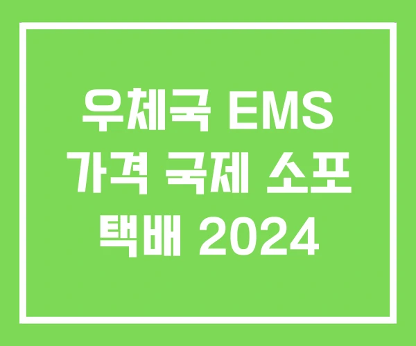 우체국 EMS 가격 국제 소포 택배 2024