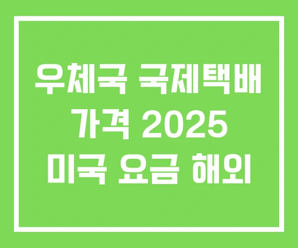 우체국 국제택배 가격 2025 미국 요금 해외