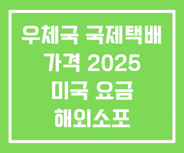 우체국 국제택배 가격 2025 미국 요금 해외소포