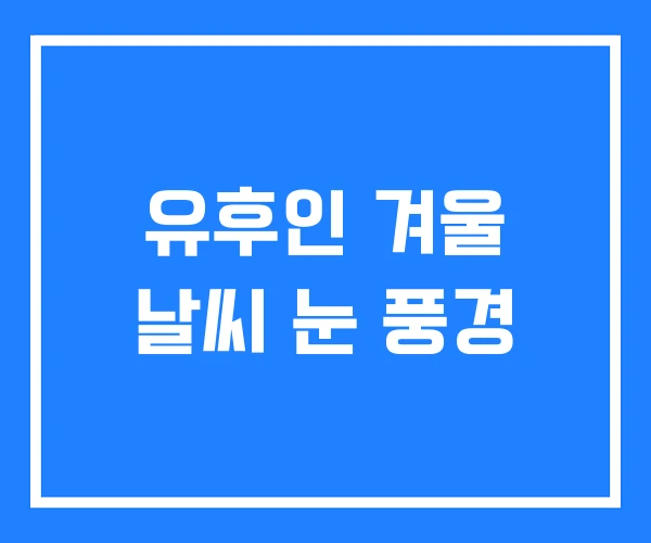 유후인 겨울 날씨 눈 풍경
