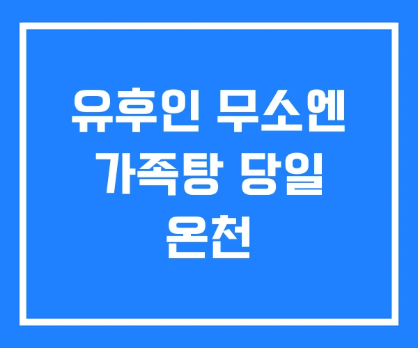 유후인 무소엔 가족탕 당일 온천 유후인 무소엔 가족탕 당일 온천