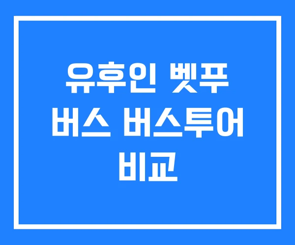 유후인 벳푸 버스 버스투어 비교