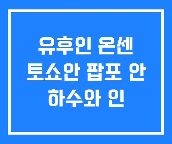 유후인 온센 토쇼안 팝포 안 하수와 인 유후인 온센 토쇼안 팝포 안 하수와 인