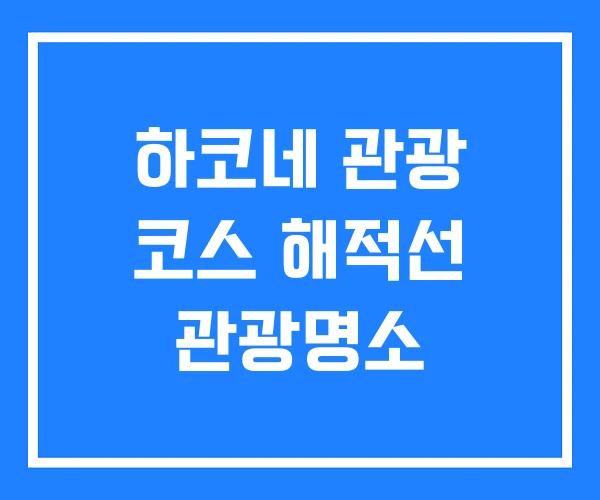 하코네 관광 코스 해적선 관광명소