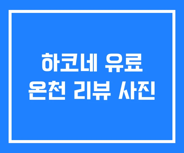 하코네 유료 온천 리뷰 사진