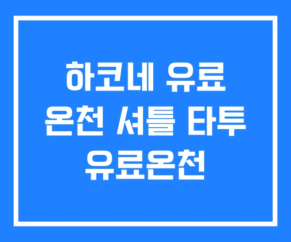 하코네 유료 온천 셔틀 타투 유료온천