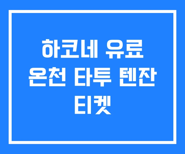 하코네 유료 온천 타투 텐잔 티켓 하코네 유료 온천 타투 텐잔 티켓