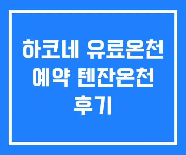 하코네 유료온천 예약 텐잔온천 후기