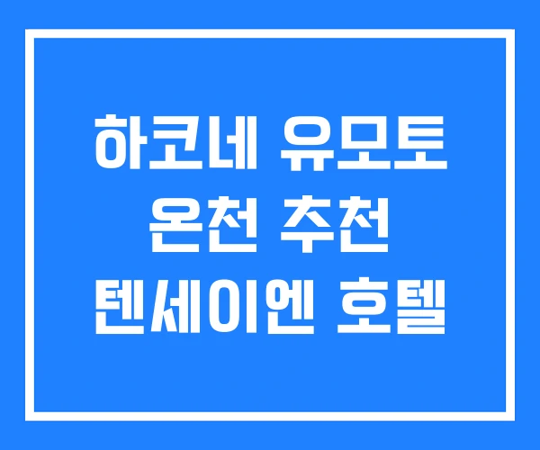 하코네 유모토 온천 추천 텐세이엔 호텔