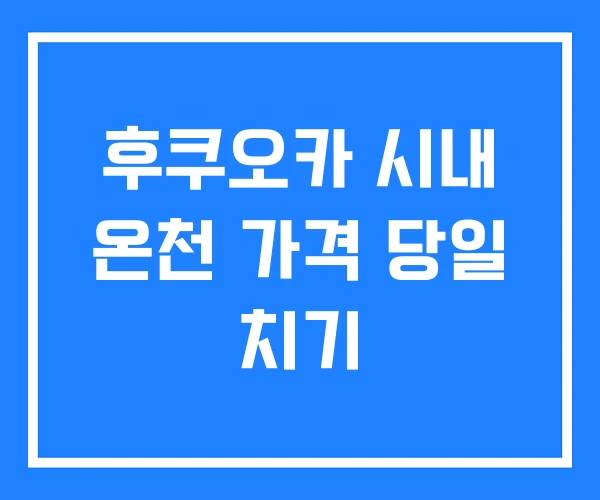 후쿠오카 시내 온천 가격 당일 치기