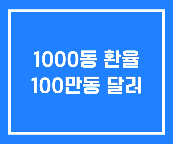 1000동 환율 100만동 달러