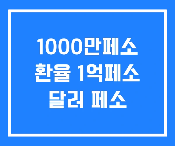1000만페소 환율 1억페소 달러 페소 1000만페소 환율 1억페소 달러 페소